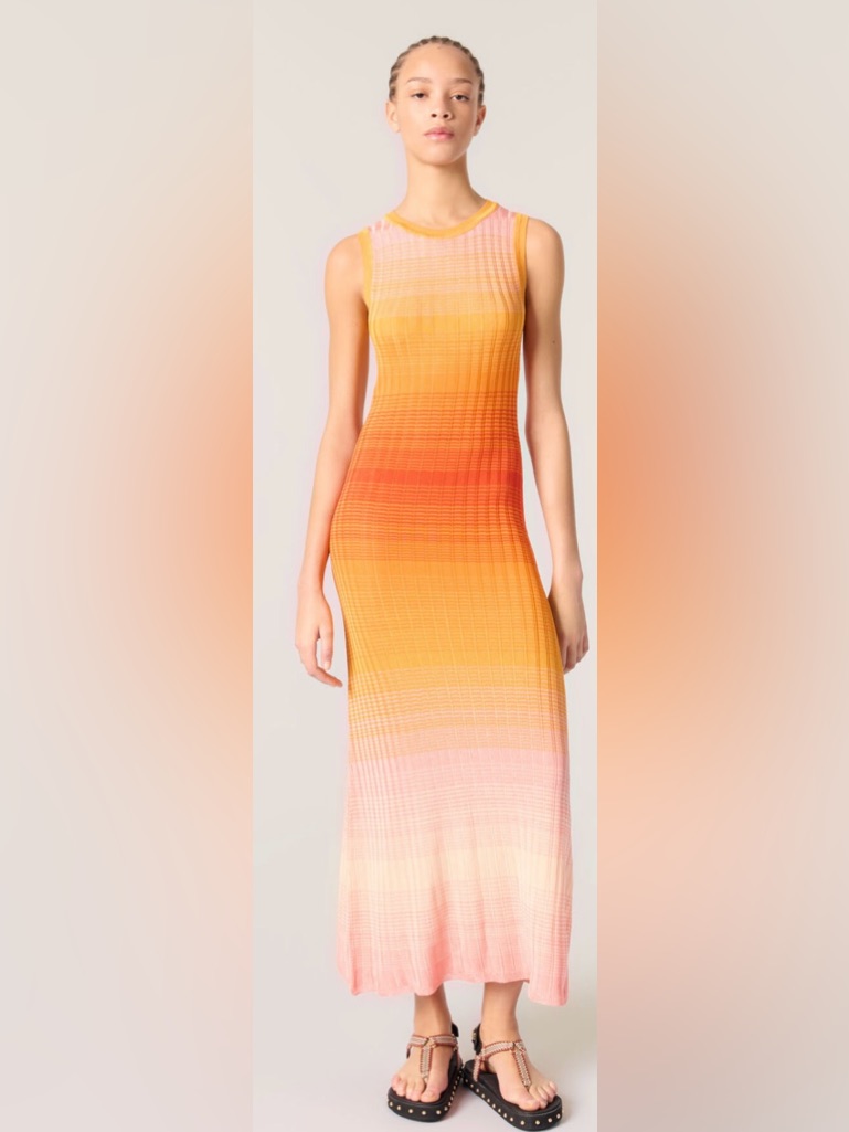 *Flawed Orange Rtr Maje Tie-Dye Maxi Dress (0097)